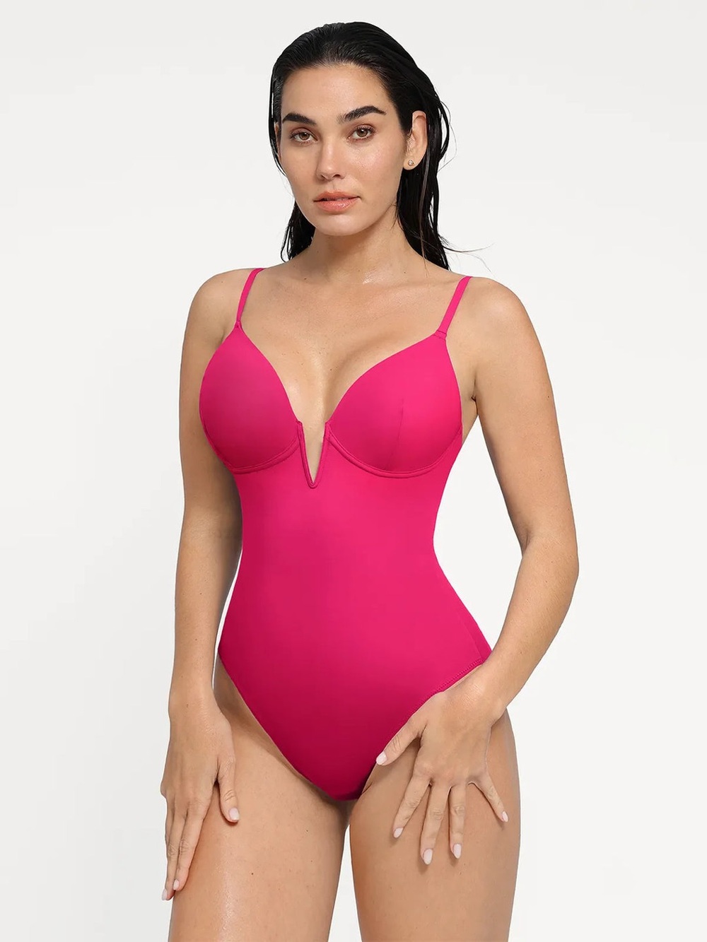 Popilush Shapewear Plunging V Slimming One-Piece Swimsuit